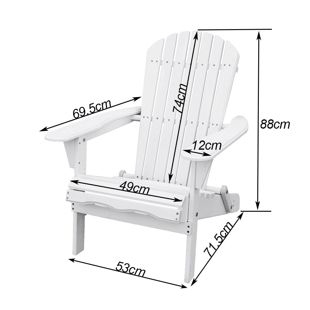 Adirondack Folding Chair-White - Image 2