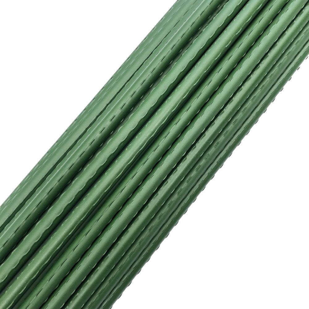 50pcs 1500mm x 11mm Green Garden Stakes PVC Coated Plant Supports Climbers - Image 4