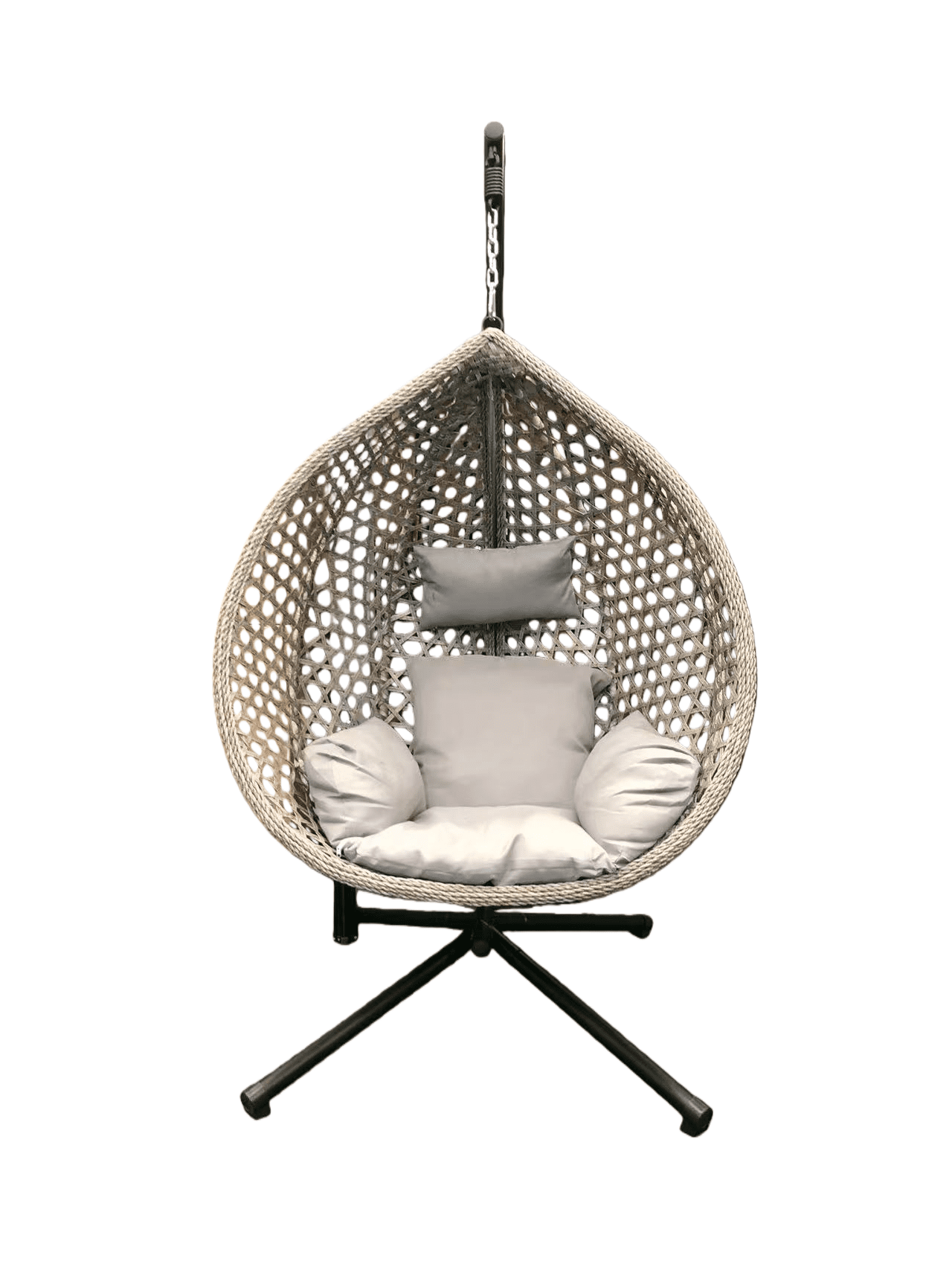 6210 Grey Foldable Nest Egg Chair with Cushion - Image 3