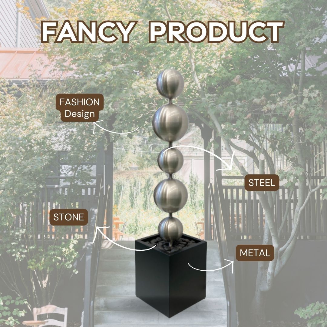 Short Stainless Steel Balls Water Feature Water Fountain MCLST357 - Image 2