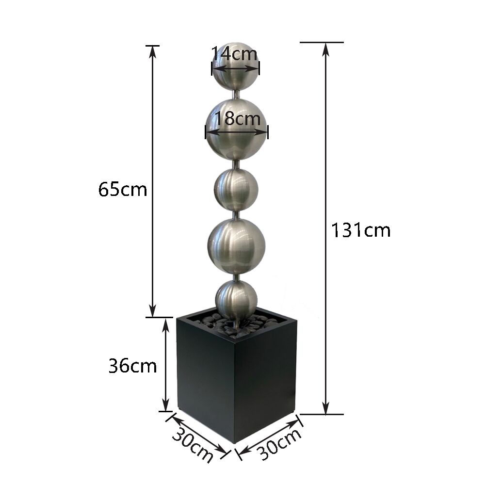 Short Stainless Steel Balls Water Feature with Size