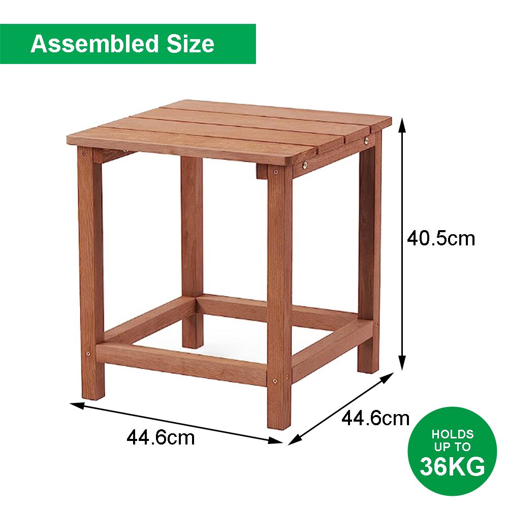 Adirondack Folding 2 x Chair 1 x Table Set - Brown - Image 10