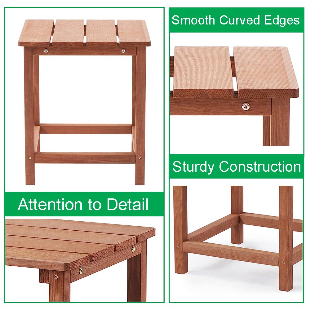 Adirondack Folding 2 x Chair 1 x Table Set - Brown - Image 11