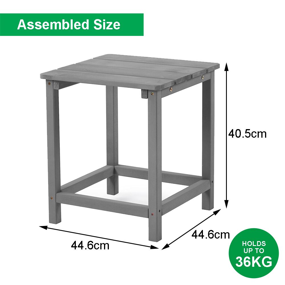 Adirondack Folding 2 x Chair 1 x Table Set - Grey - Image 10