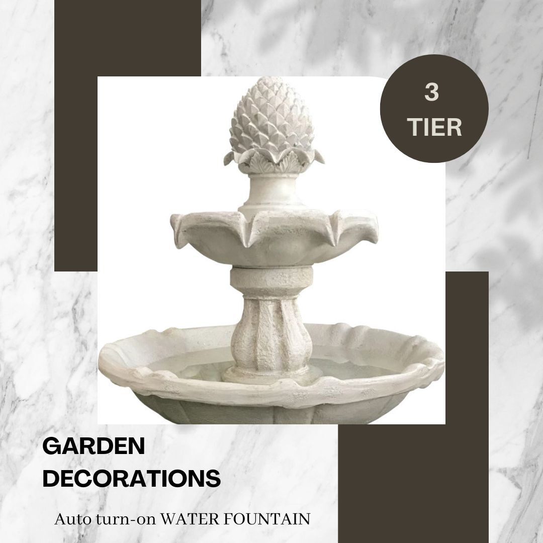 Bird Bath 3 Tier Solar Water Feature Ivory F921B5 - Image 6