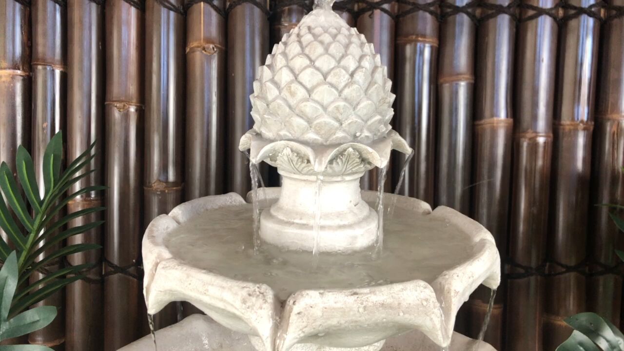 Bird Bath 3 Tier Solar Water Feature Ivory F921B5 - Image 12