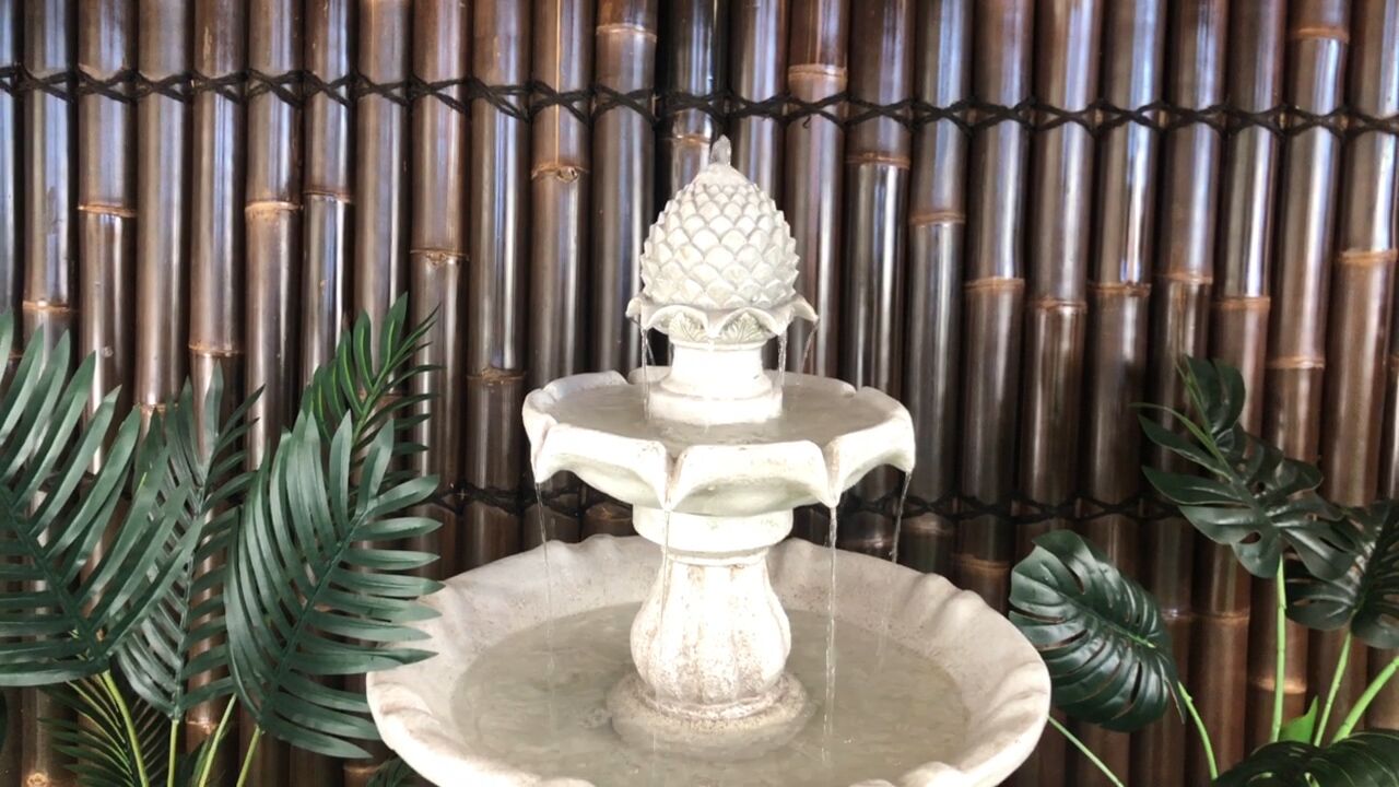 Bird Bath 3 Tier Solar Water Feature Ivory F921B5 - Image 13