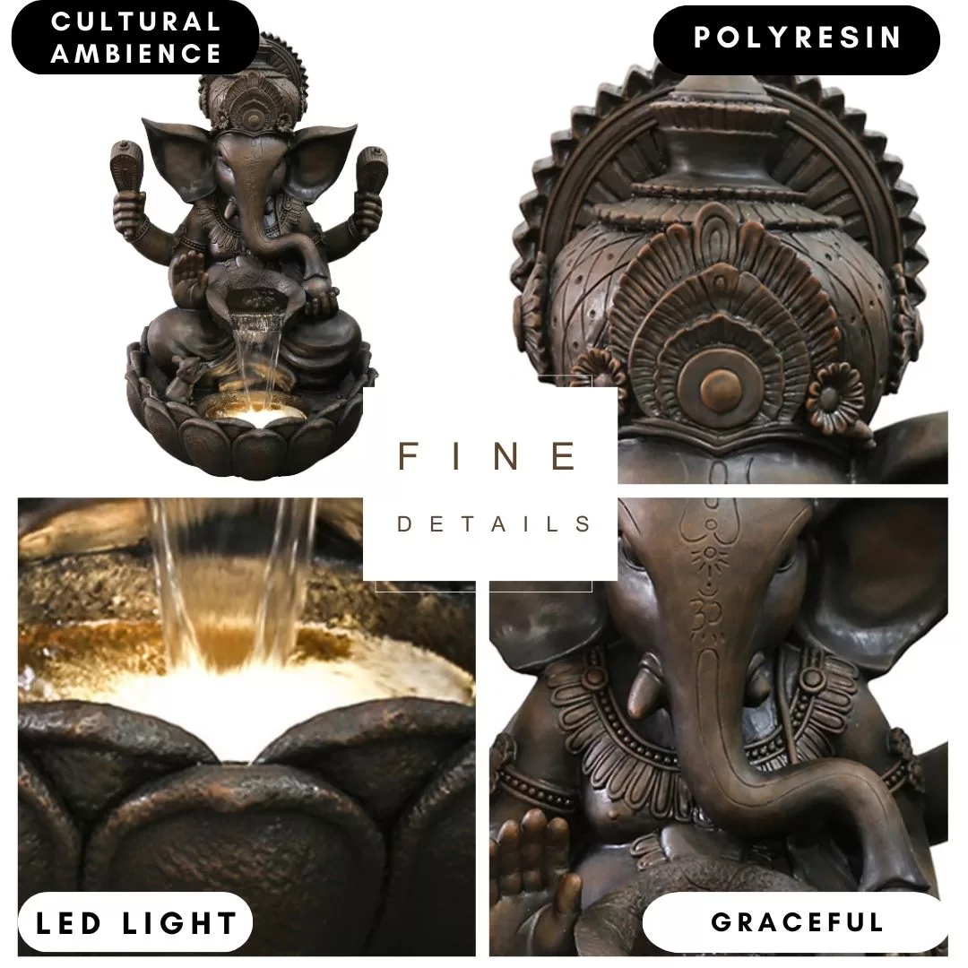 Ganesh Elephant God Ganesha Water Fountain Feature DW196042 - Image 4