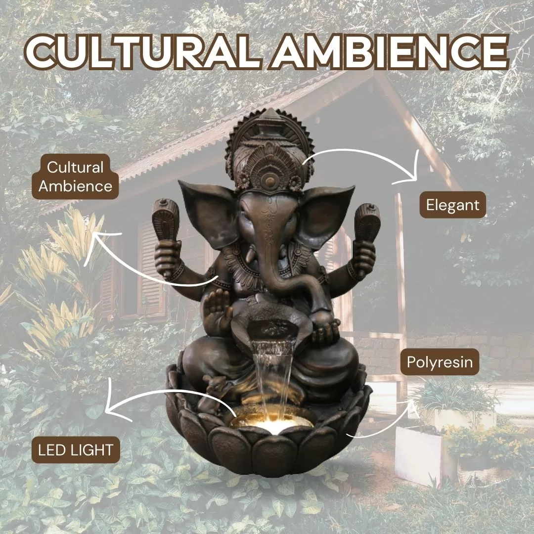 Ganesh Elephant God Ganesha Water Fountain Feature DW196042 - Image 2