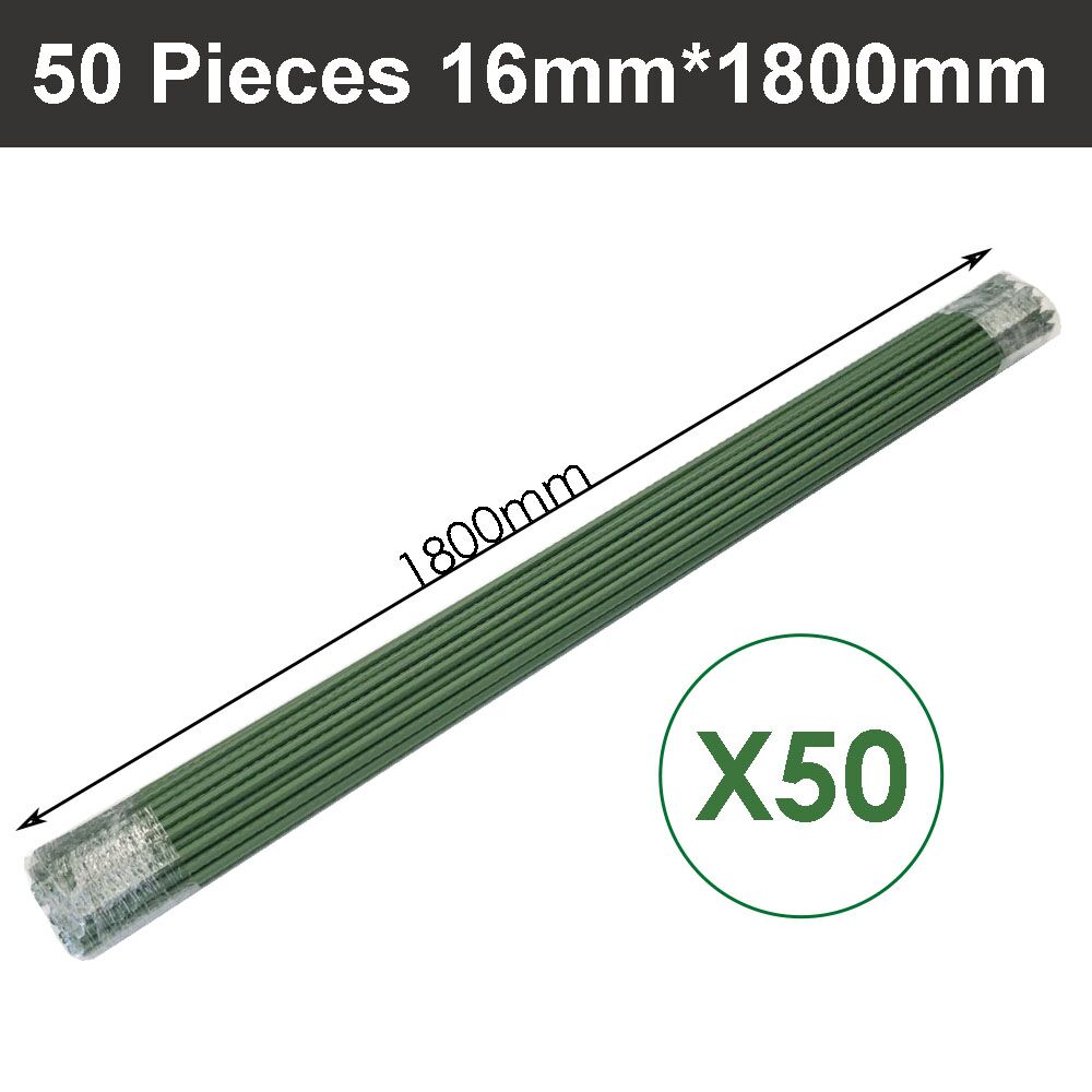 50pcs 1800mm x 16mm Green Garden Stakes PVC Coated Plant Supports Climbers - Image 3