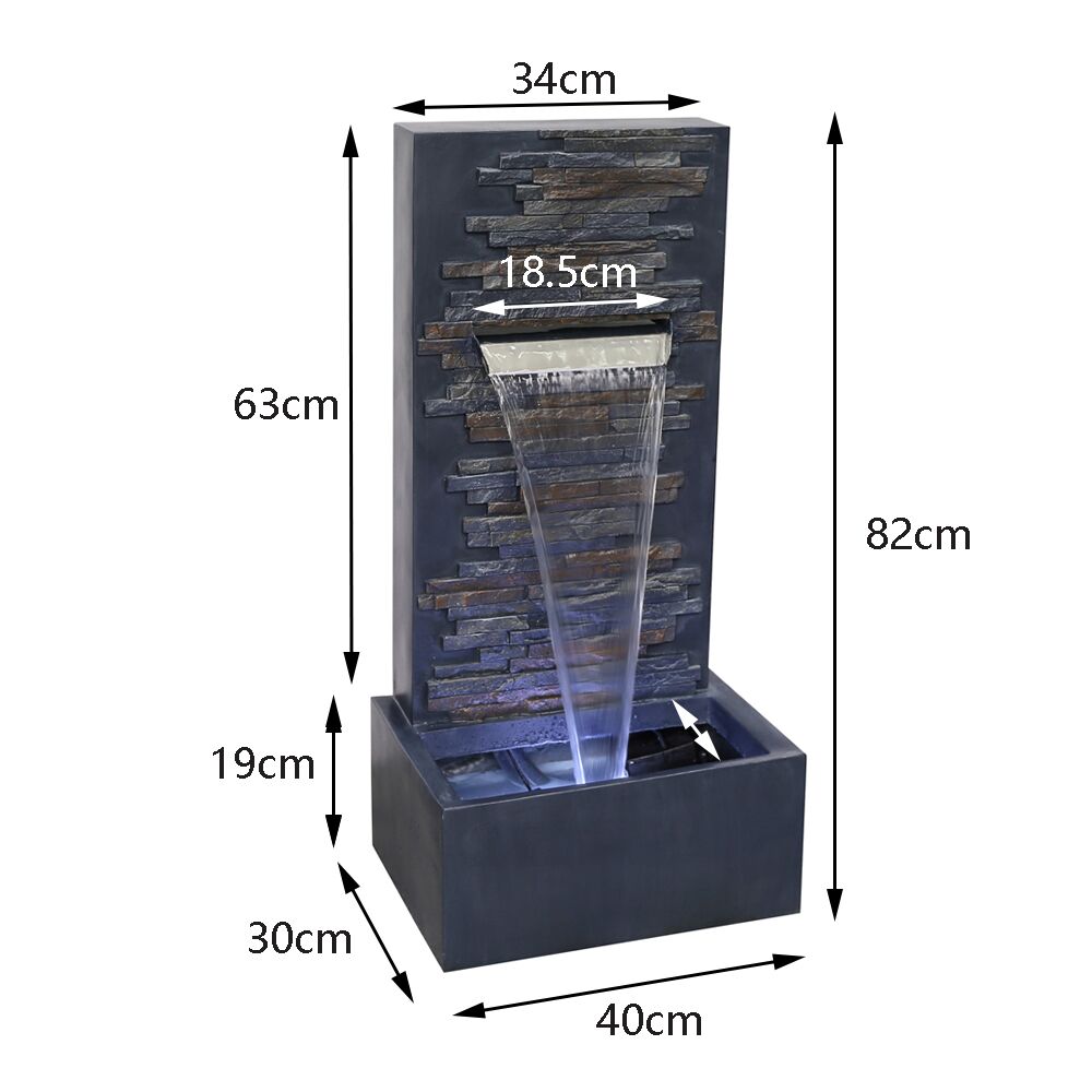 Modern Greystone Waterfall Wall Water Feature Water Fountain DW196023 - Image 9