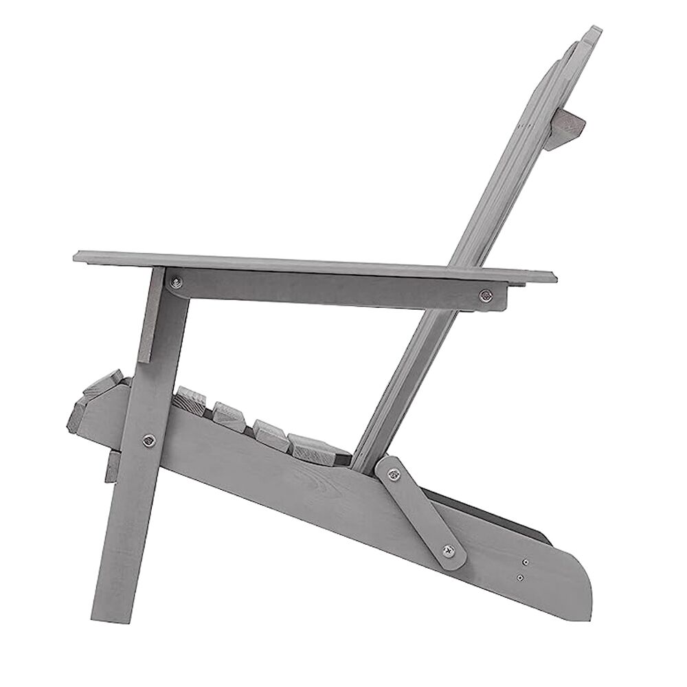 Adirondack Folding Chair Table Set - Grey - Image 4