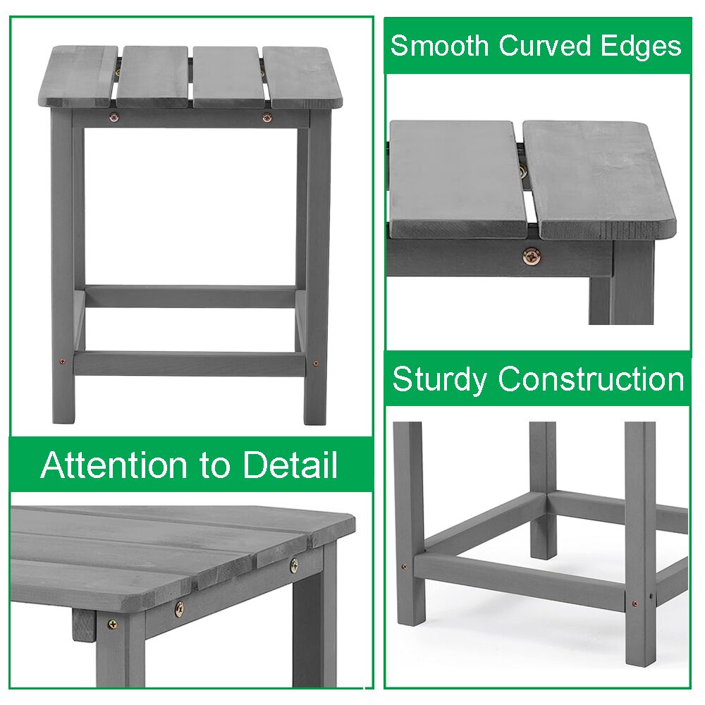 Adirondack Folding Chair Table Set - Grey - Image 11