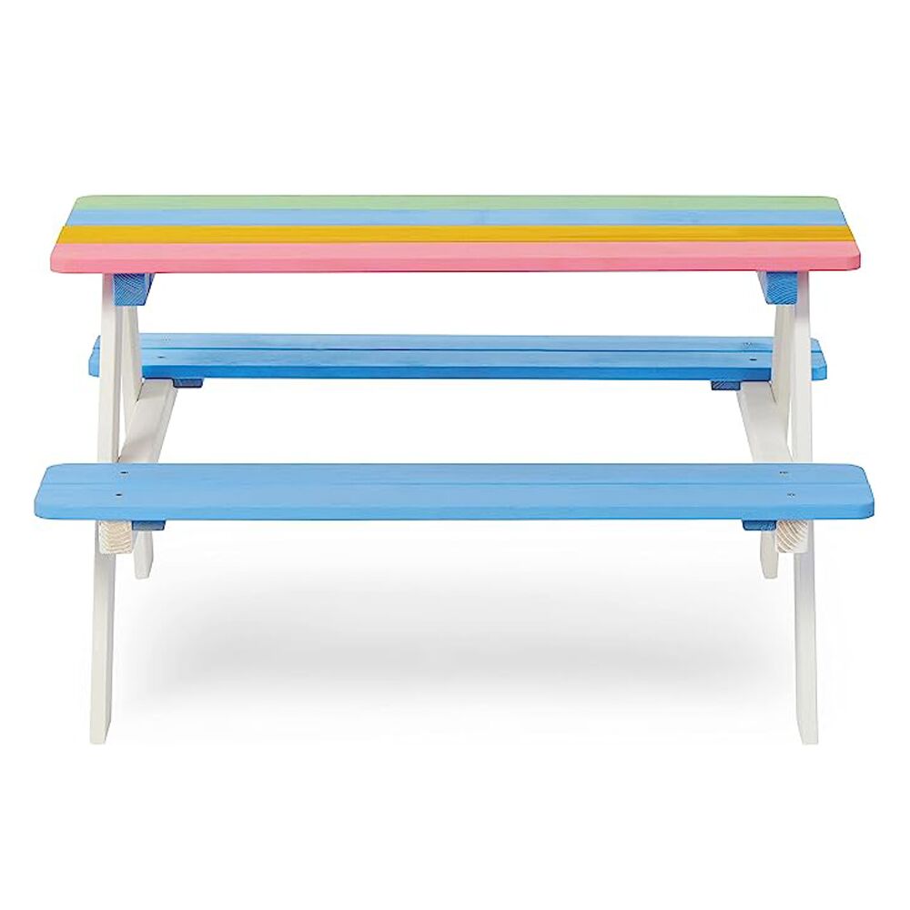 Wooden Kids' Picnic Table - Multicoloured - Image 2