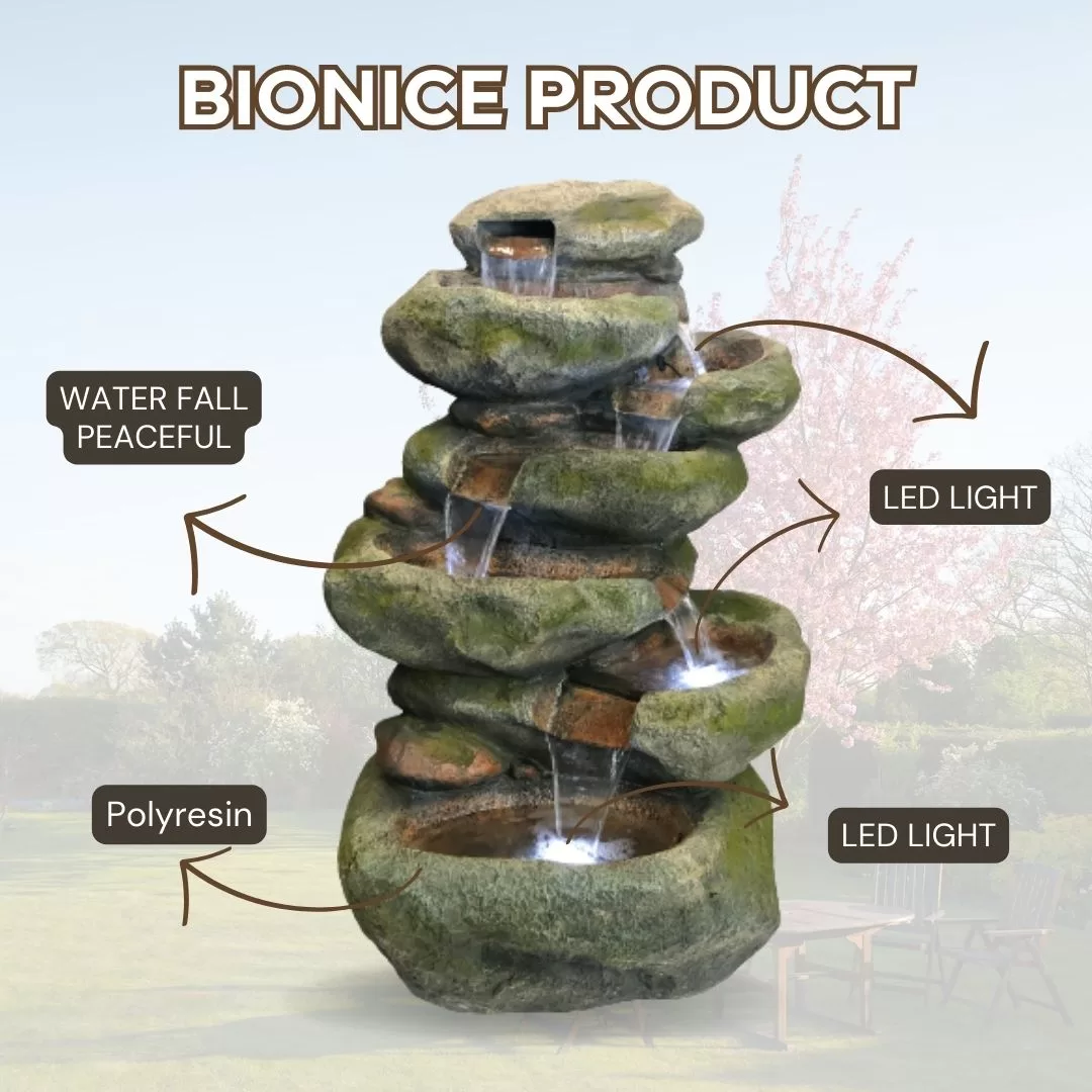 Cascade With Lights Water Feature Water Fountain DW22049 - Image 2