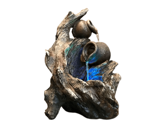 Table Top Tree Trunk and Pots Water Feature Water Fountain DW11131 - Image 7