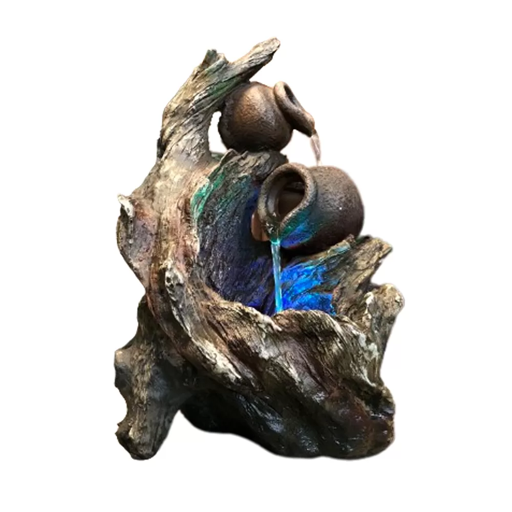 Table Top Tree Trunk and Pots Water Feature Water Fountain DW11131