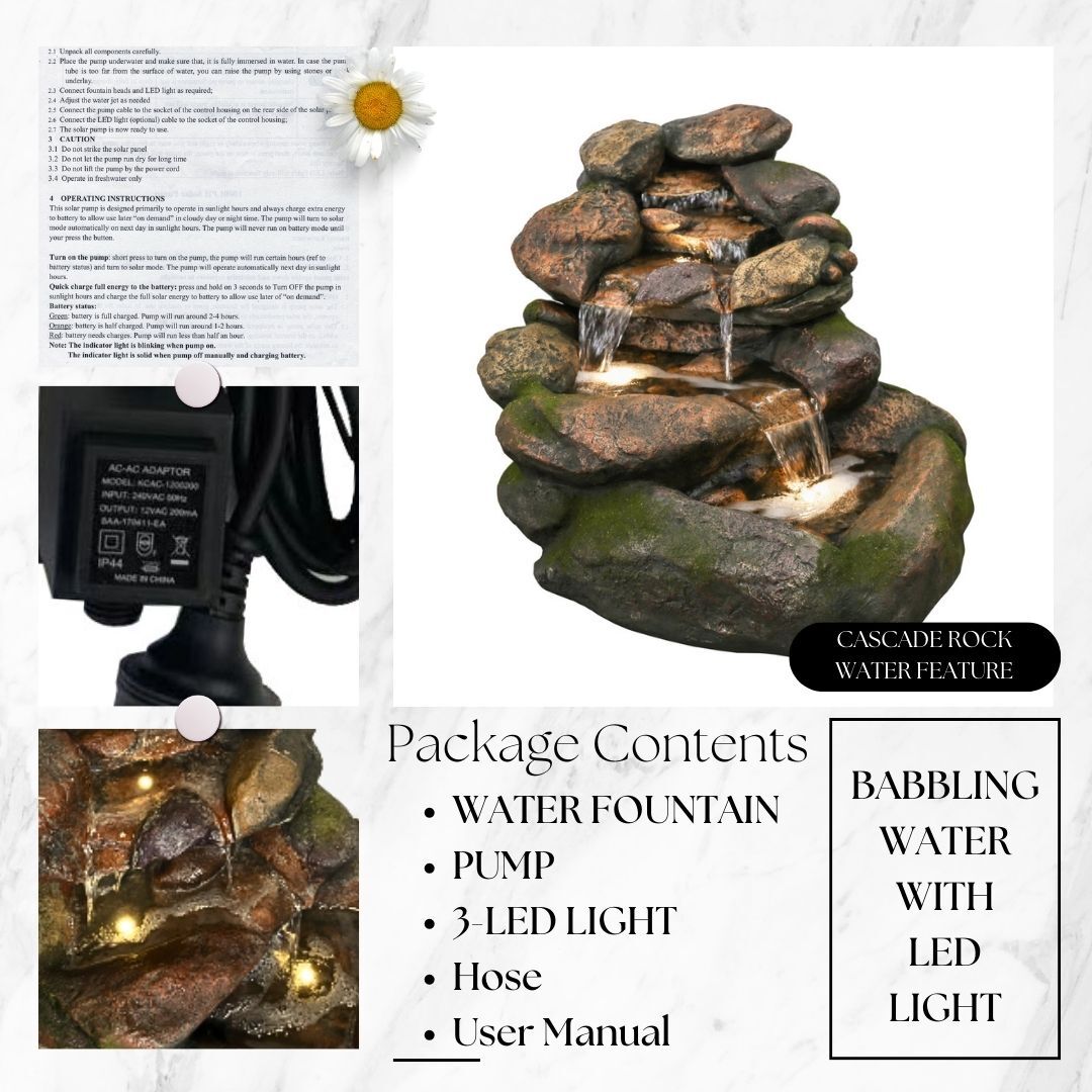 Cascade Rock Water Feature Fountain DW196052 - Image 6