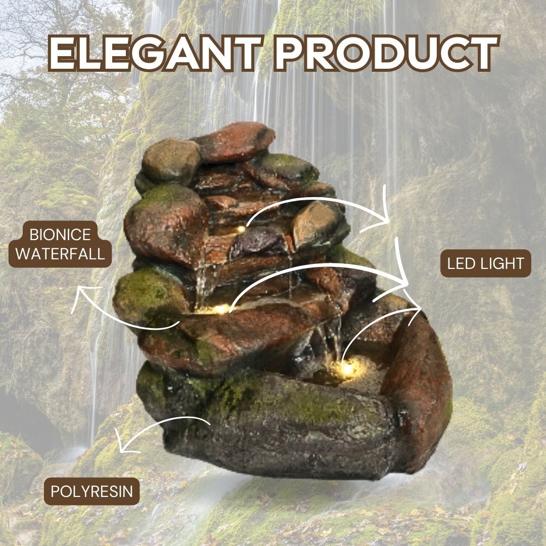 Cascade Rock Water Feature Fountain DW196052 - Image 2