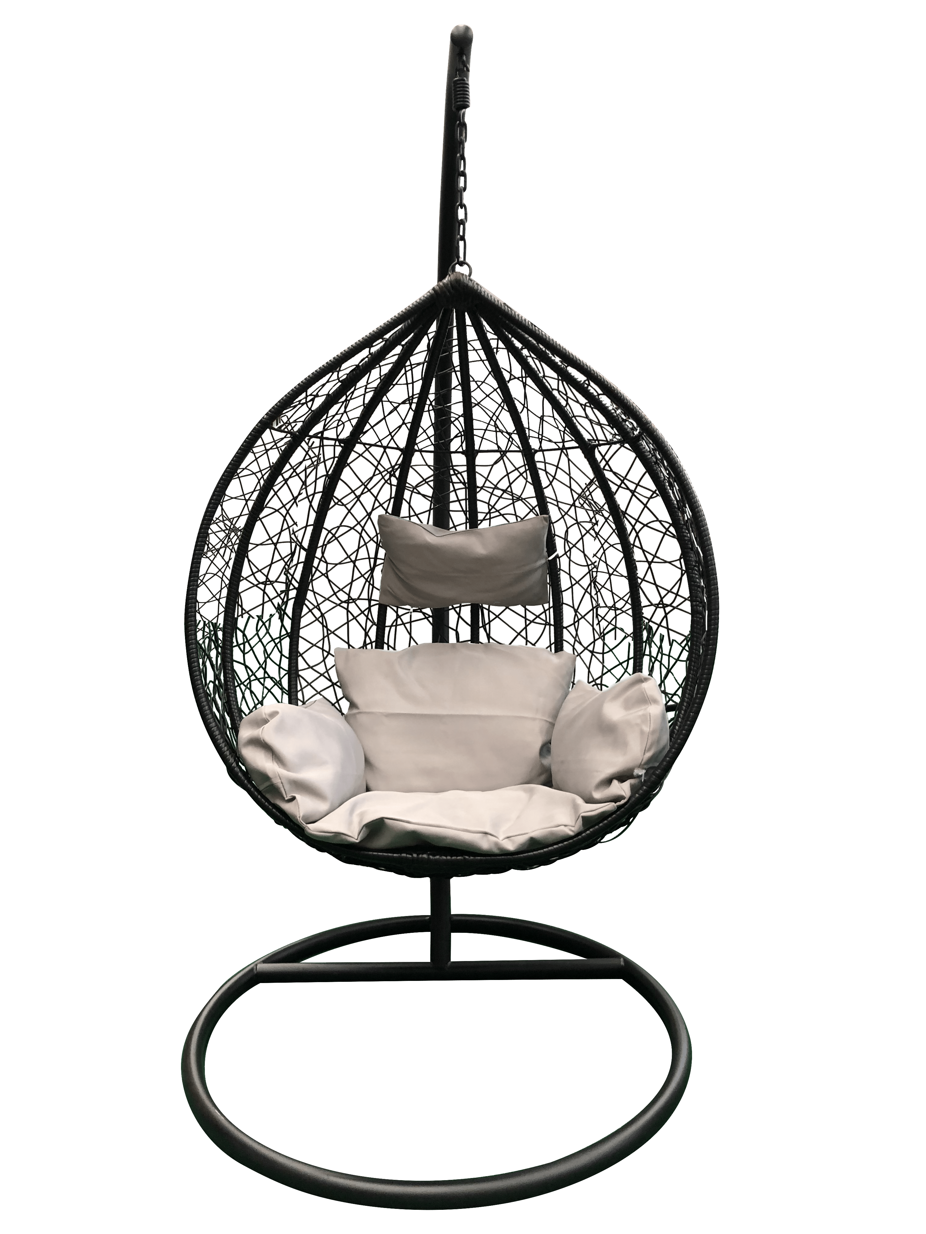 M Nest Shape Egg Swing Chair Black Basket with Cushion 8210M