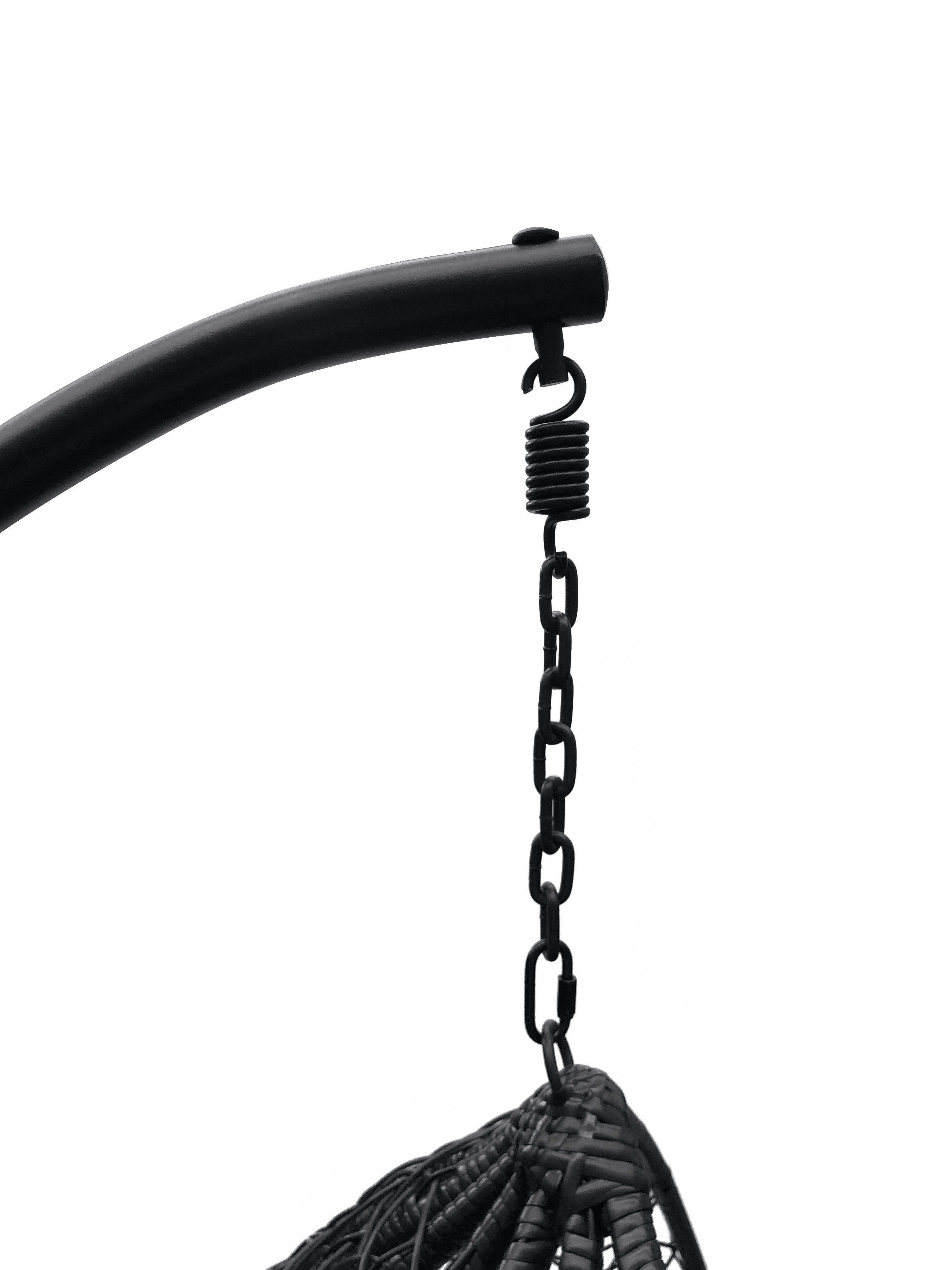 M Nest Shape Egg Swing Chair Black Basket with Cushion 8210M - Image 5