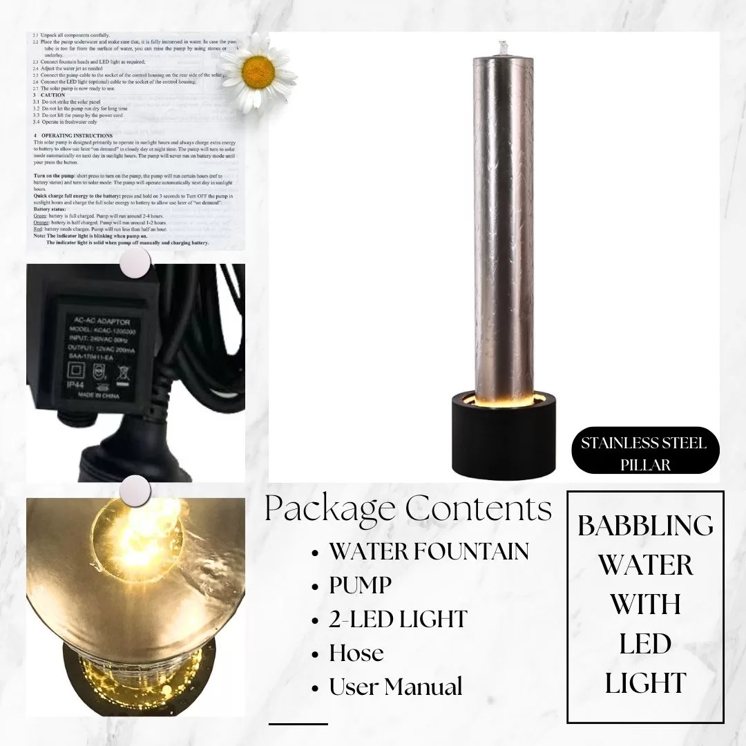 Stainless Steel Pillar Water Fountain Water Feature MCLST520 - Image 5