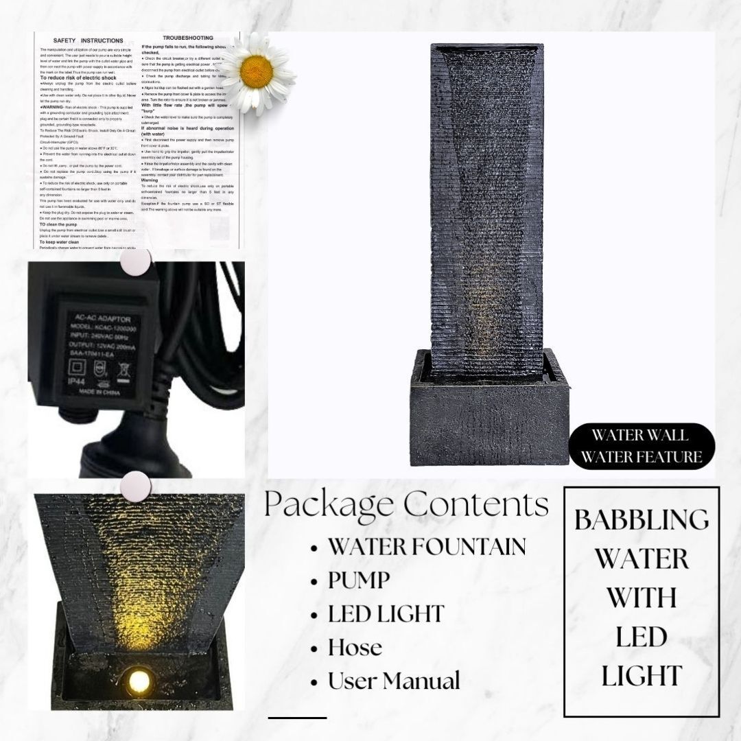 Water Wall Water Feature Water Fountain MZ11092GD - Image 3