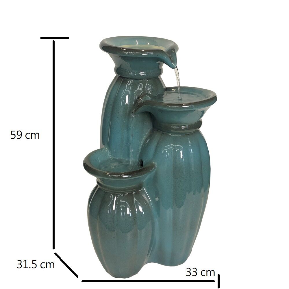 Triple Ceramic Vase Water Fountain Water Feature MZ12577BC - Image 11