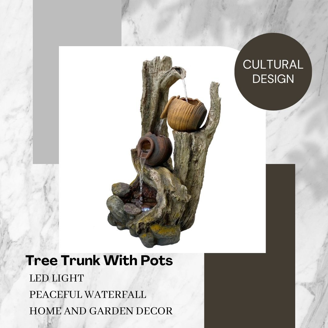 Tree Trunk With Pots Water Fountain Water Feature DW23012 - Image 4