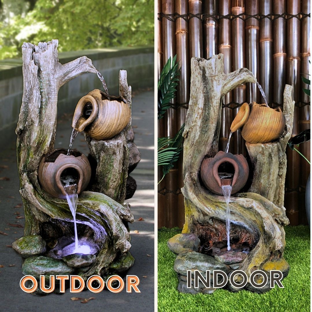 Tree Trunk With Pots Water Fountain Water Feature DW23012 - Image 6
