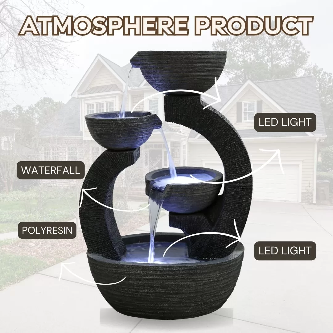 Triple Plates Water Feature Water Fountain DW197069 - Image 2