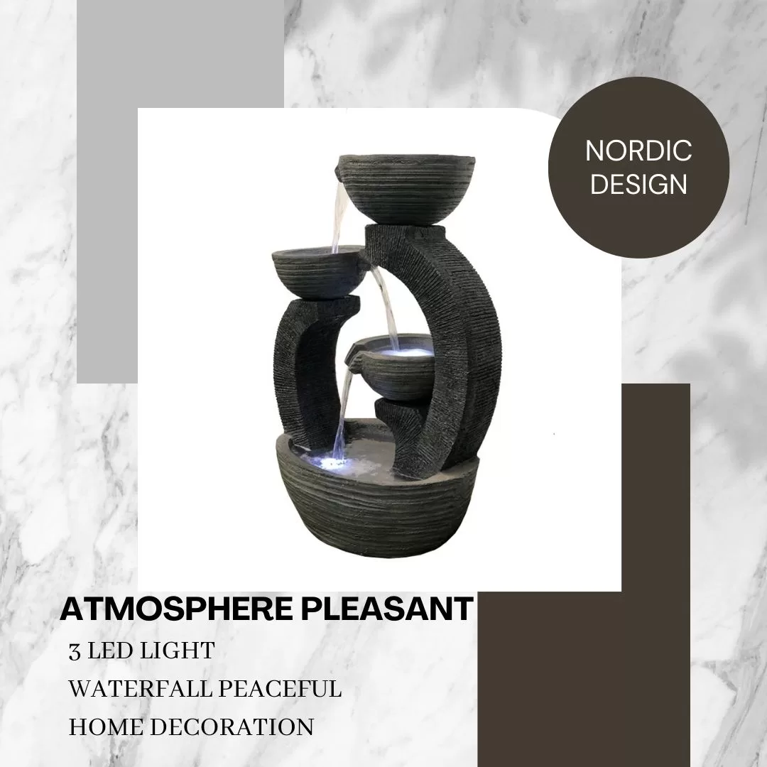 Triple Plates Water Feature Water Fountain DW197069 - Image 3