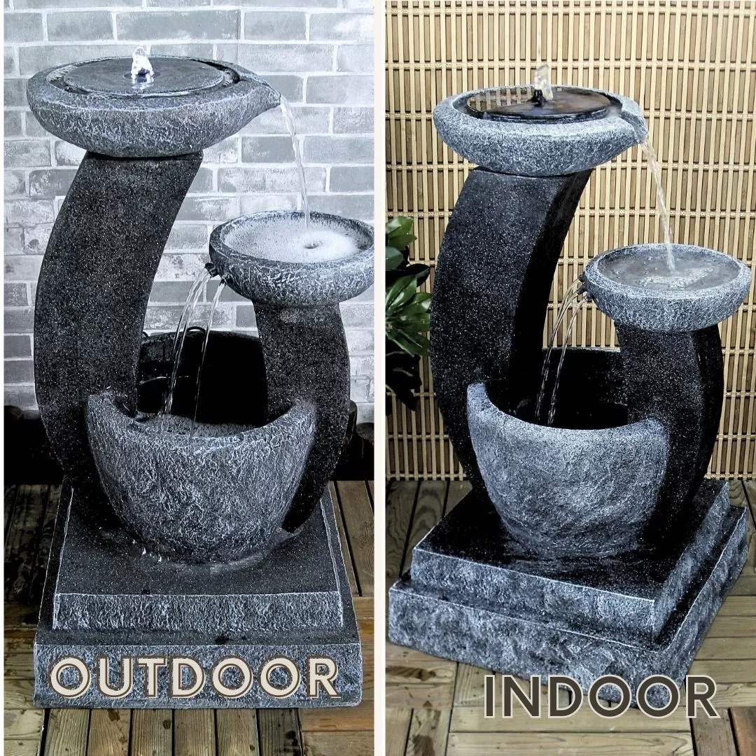 3 Tier Bowls Solar Water Feature Water Fountain in Grey F913B2 - Image 5