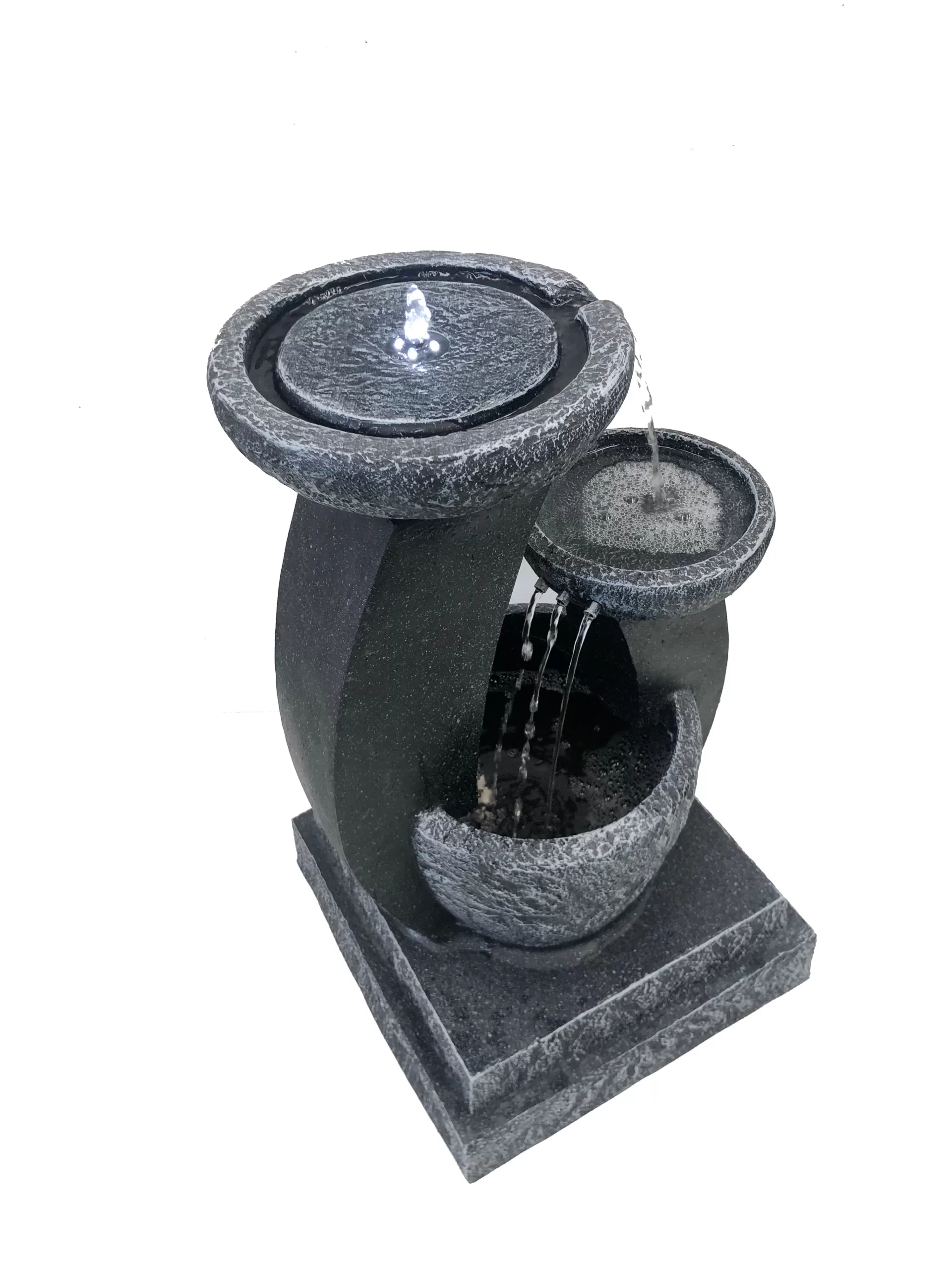 3 Tier Bowls Solar Water Feature Water Fountain in Grey F913B2 - Image 7