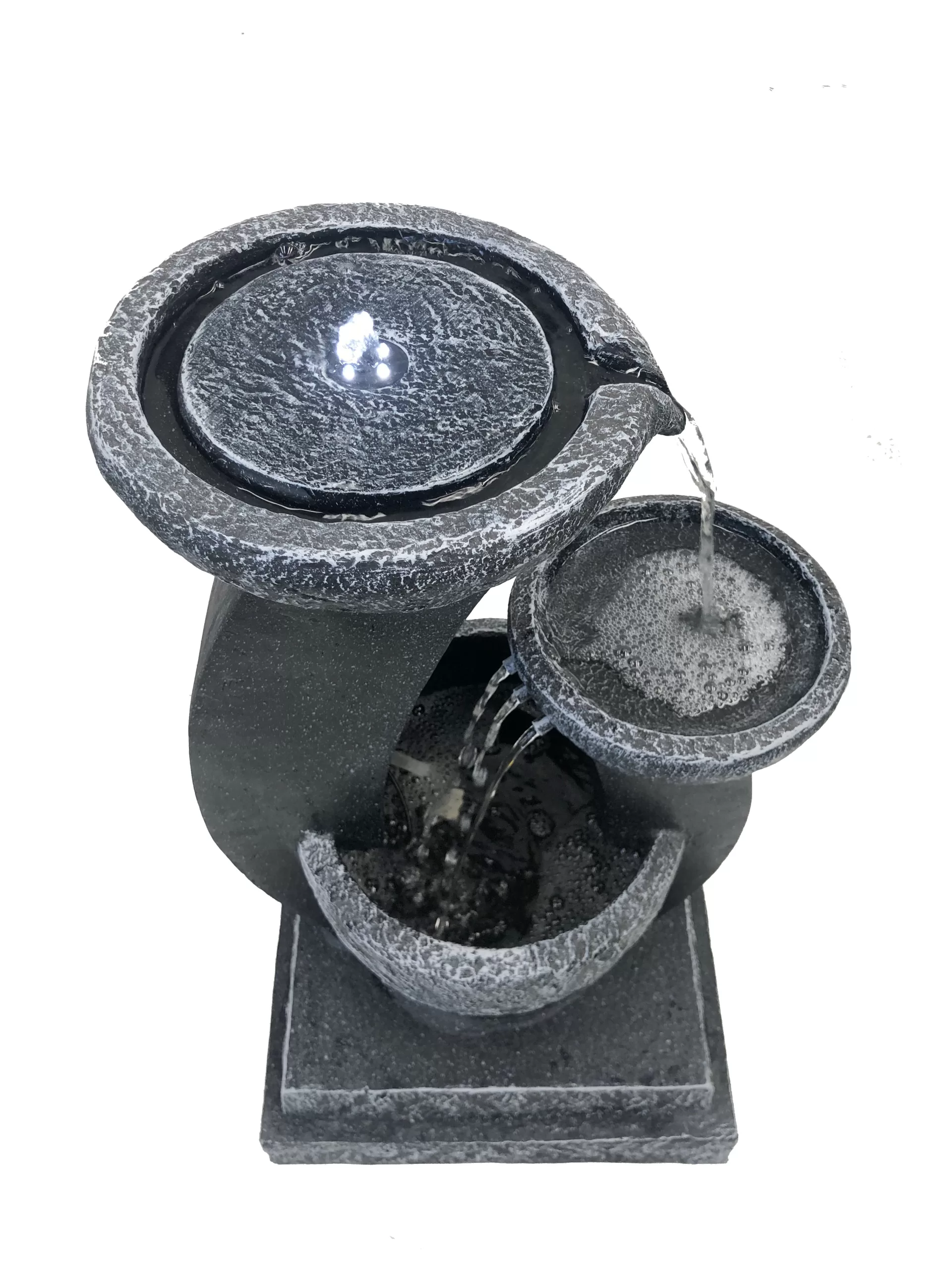 3 Tier Bowls Solar Water Feature Water Fountain in Grey F913B2 - Image 8