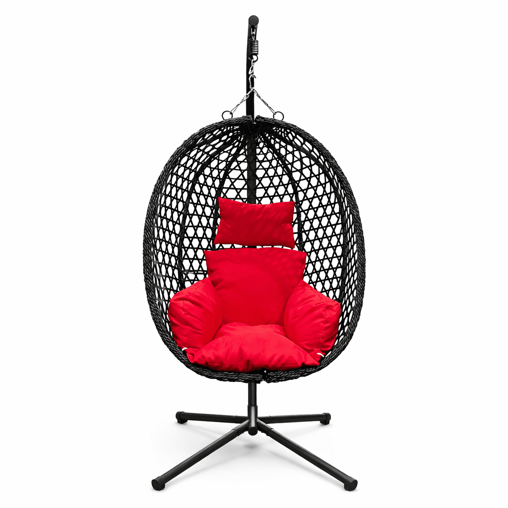 6407 Black Foldable Nest Egg Chair with Cushion - Image 3