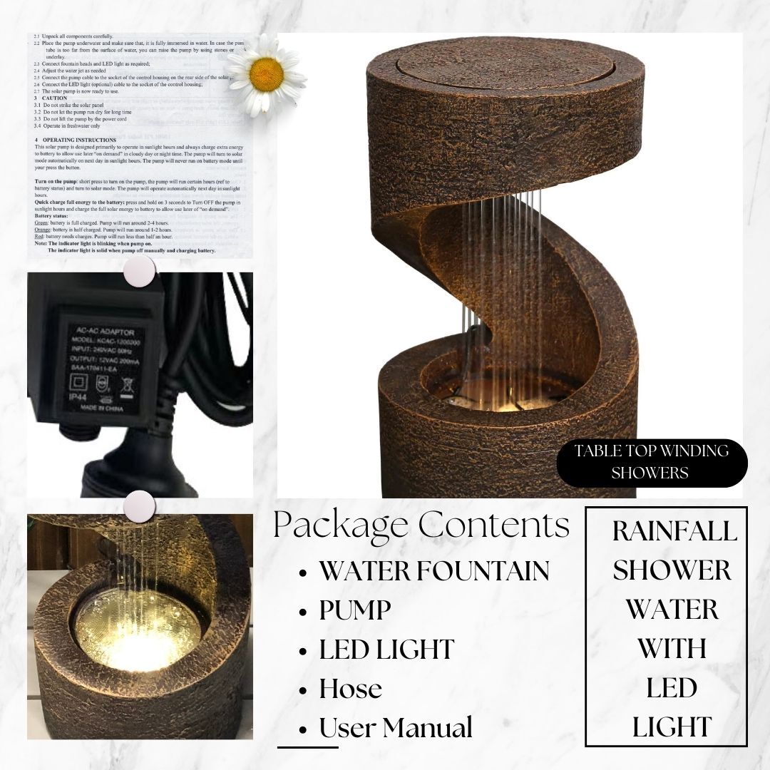 Table Top Winding Showers Water Feature Water Fountain DW185111 - Image 5