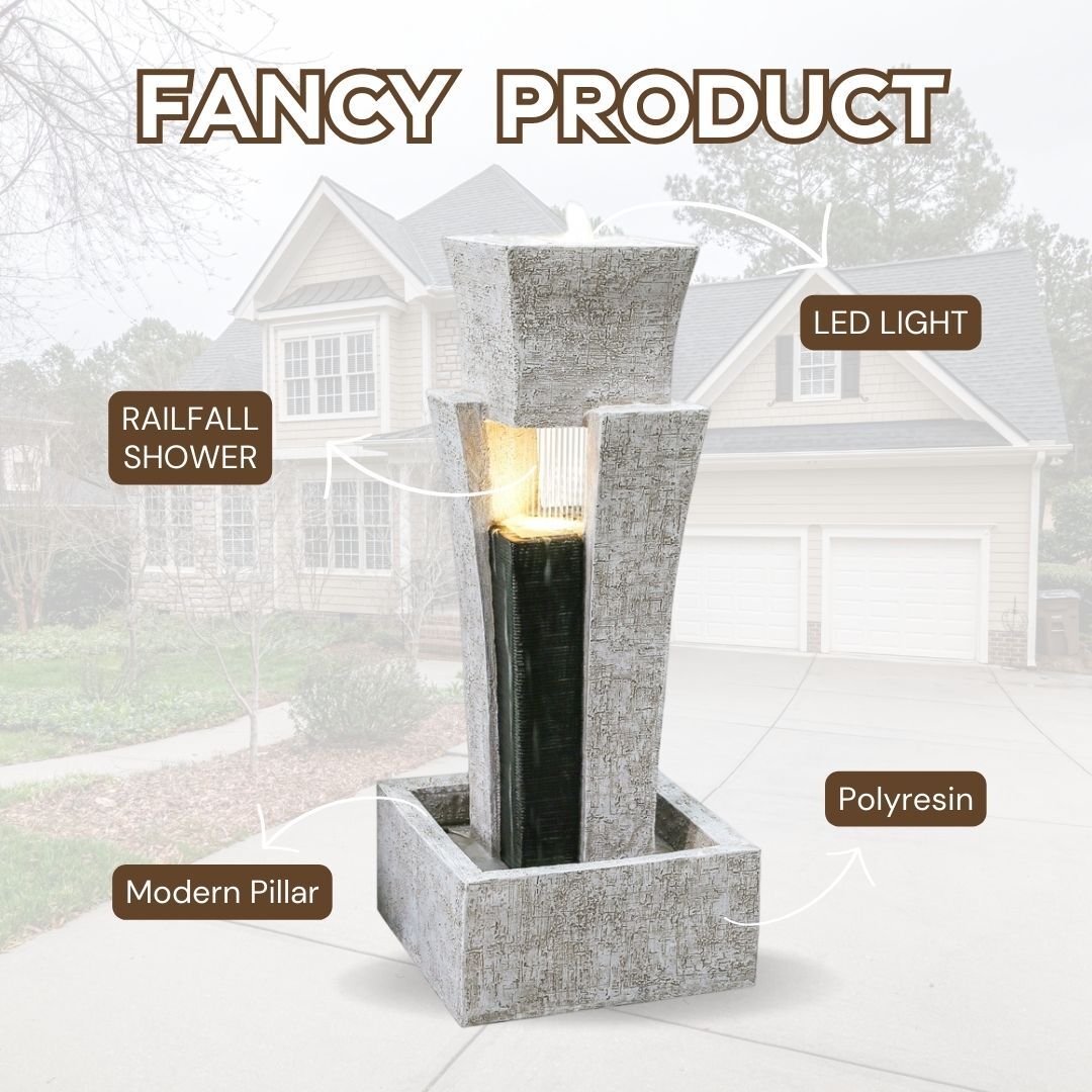 Modern Pillar with Shower Water Fountain Water Feature DW197012 - Image 3