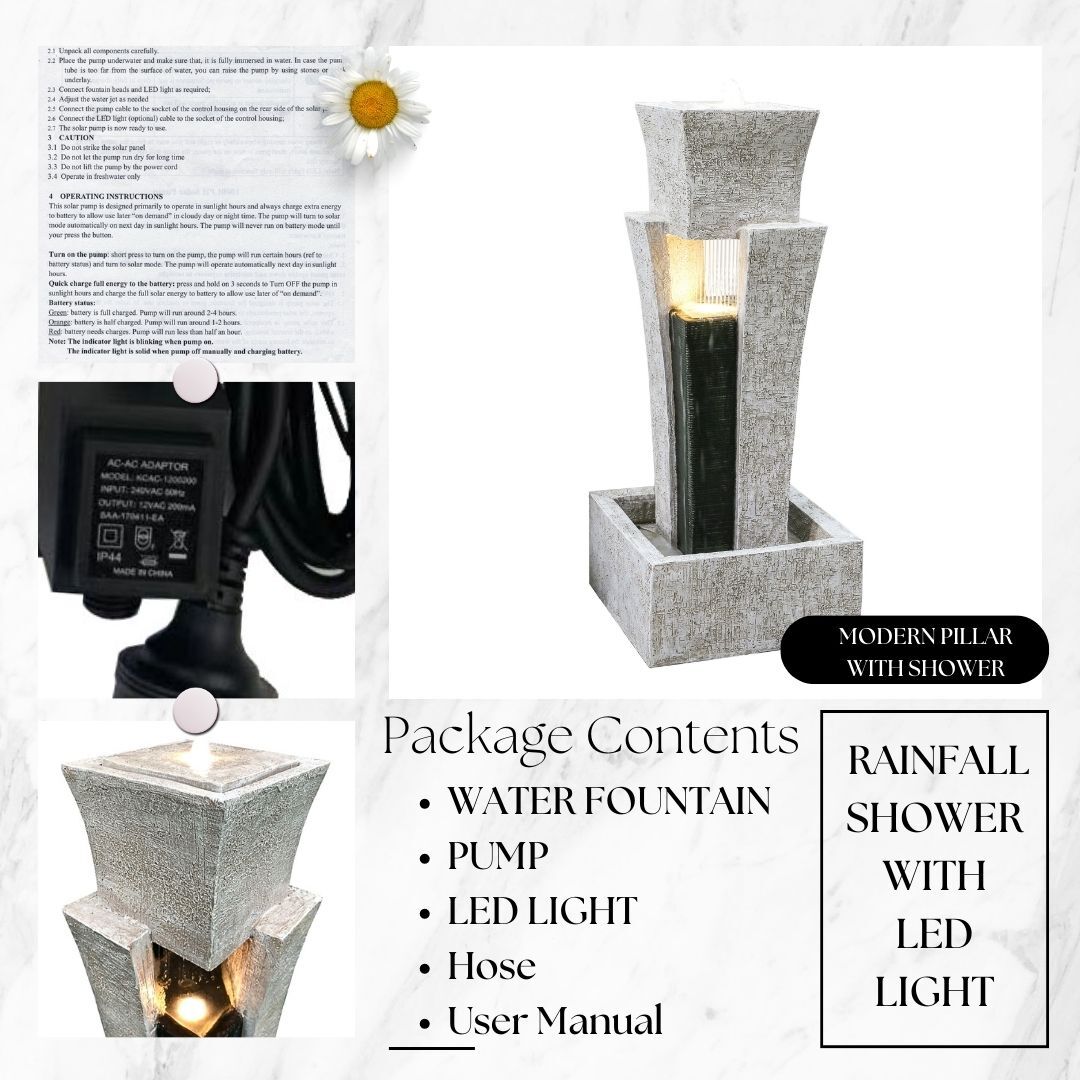 Modern Pillar with Shower Water Fountain Water Feature DW197012 - Image 6