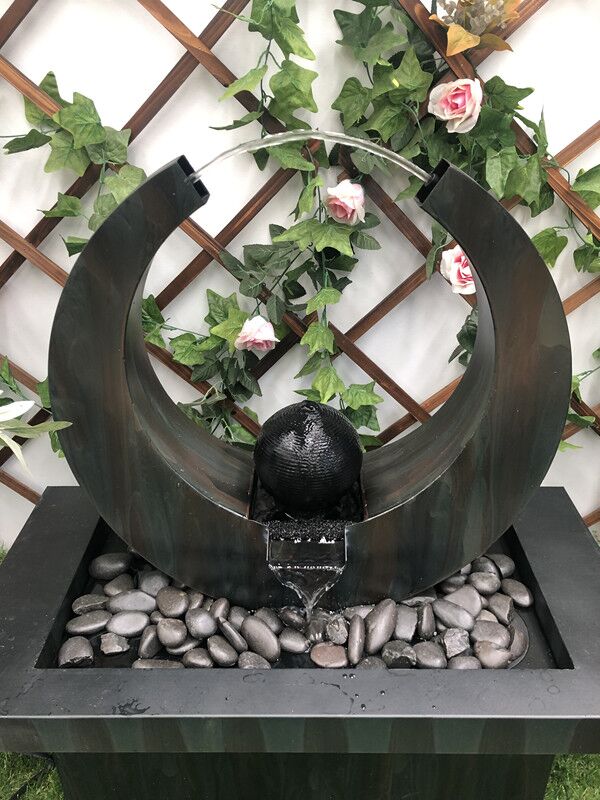 MCLST139+Metal+Fountain+with+Light Crescent Moon-7