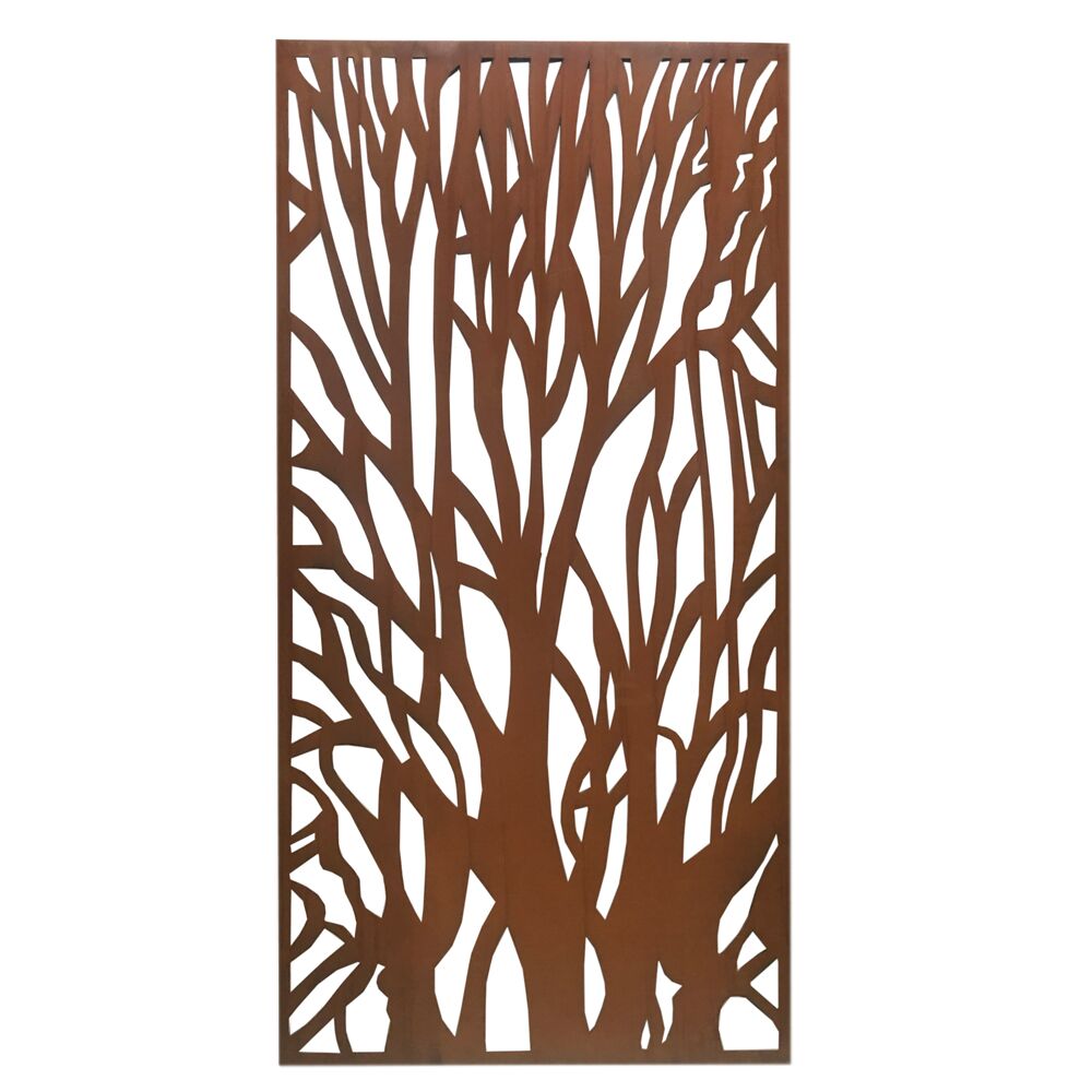Corten Steel Screen Panel 90CM * 1.8M Trees