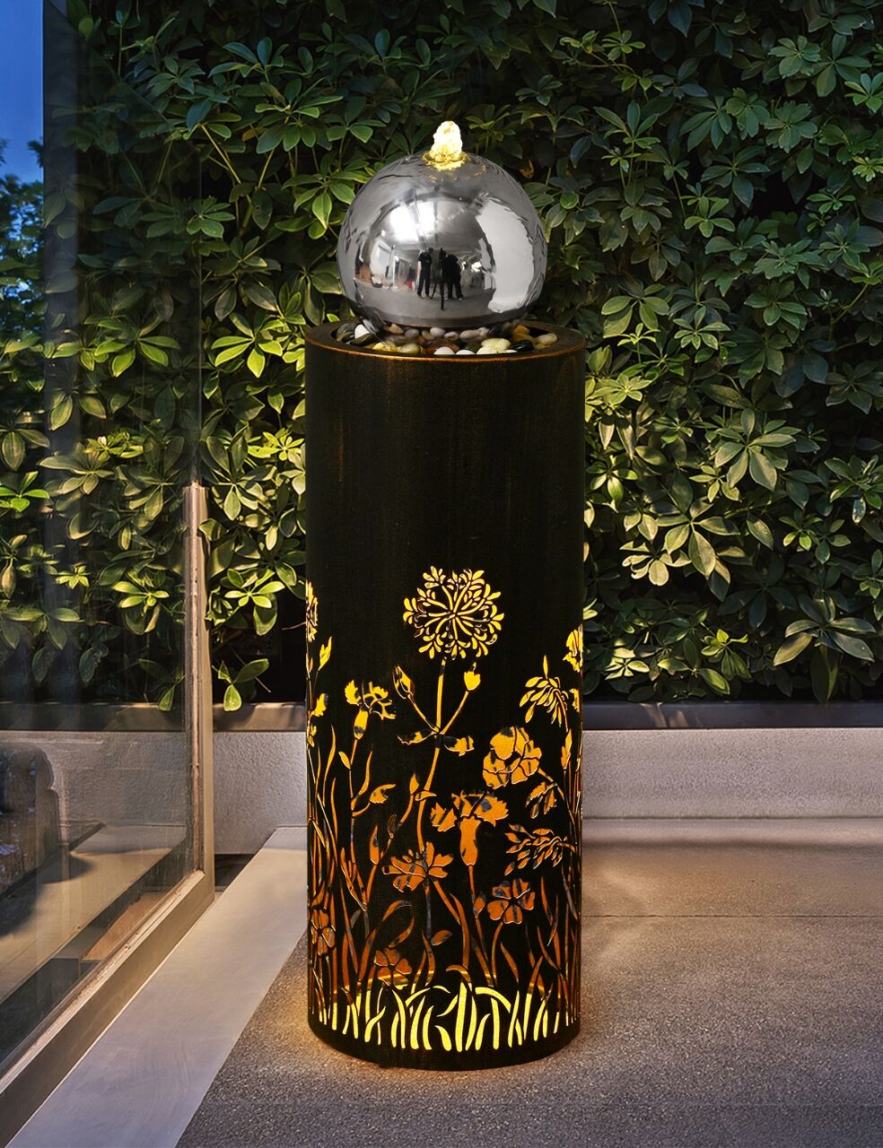 Blossom Orb Metal Water Feature Fountain MCLST681 - Image 2