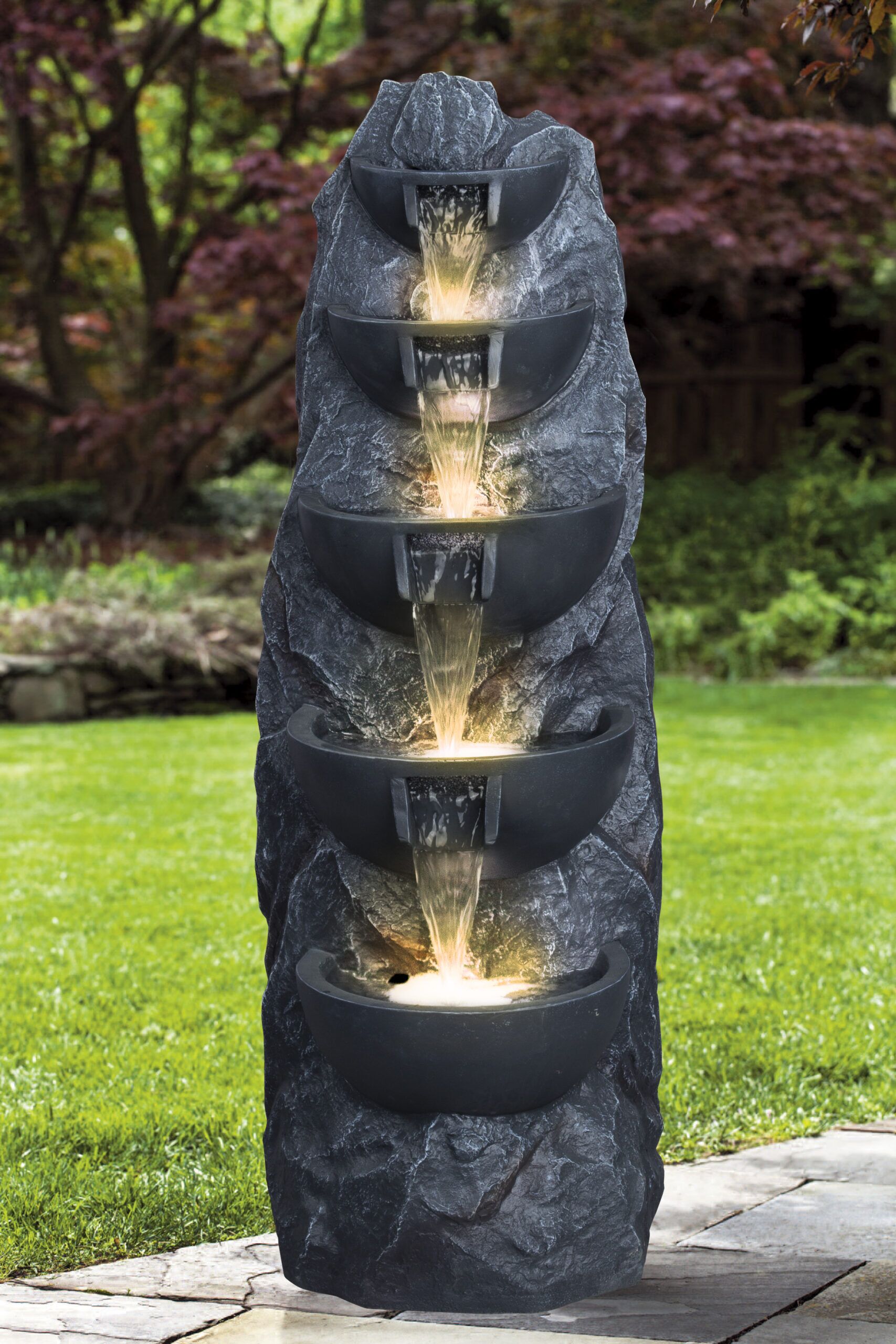 DW258007 Raven Rock 5 Tier Rock Bowl Cascade Water Feature - Image 2