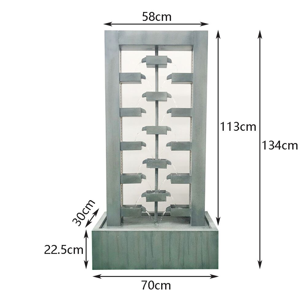 LED Modern Cascade Grey Water Feature Water Fountain MCLST385 - Image 11