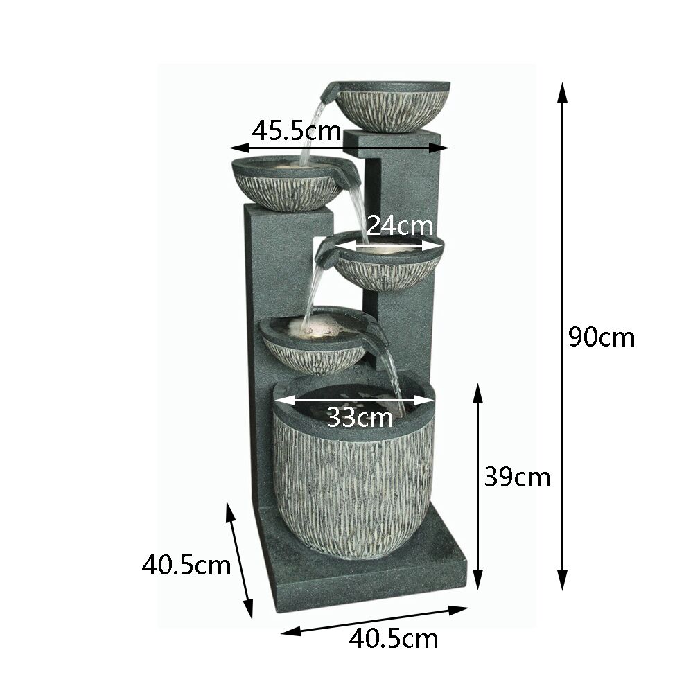 Multi Plates Water Feature Fountain MZ13965GA - Image 9