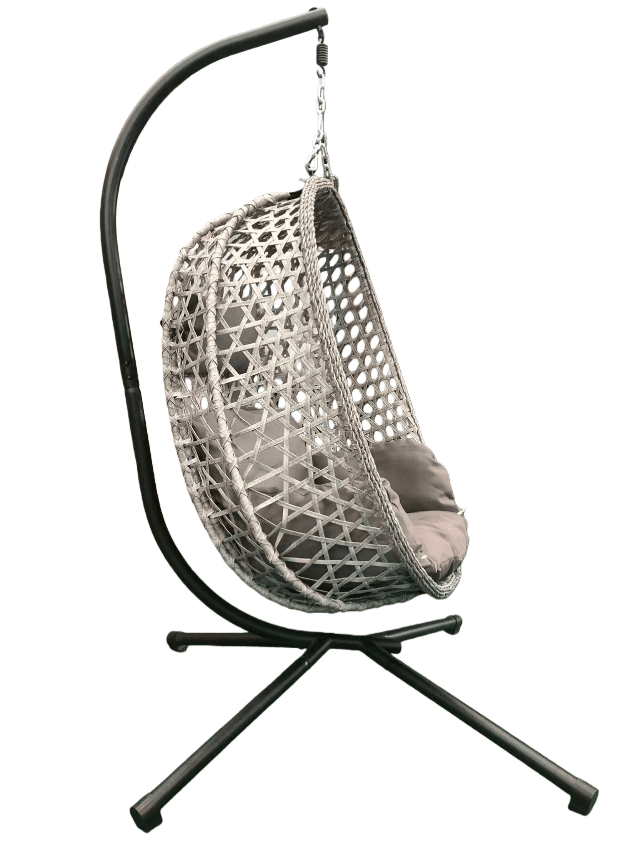 6407 Grey Foldable Nest Egg Chair with Cushion - Image 2