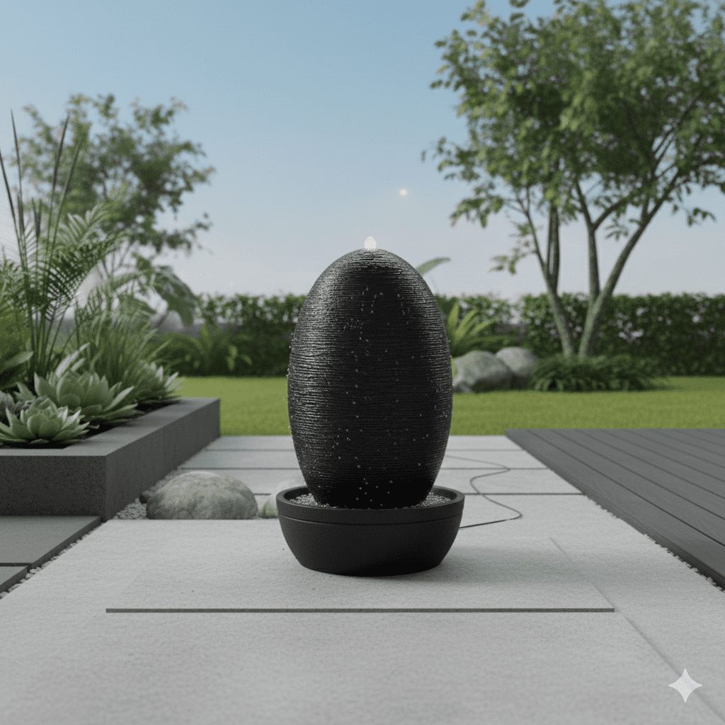 DW247090 Obsidian Egg Water Feature Fountain - Image 3