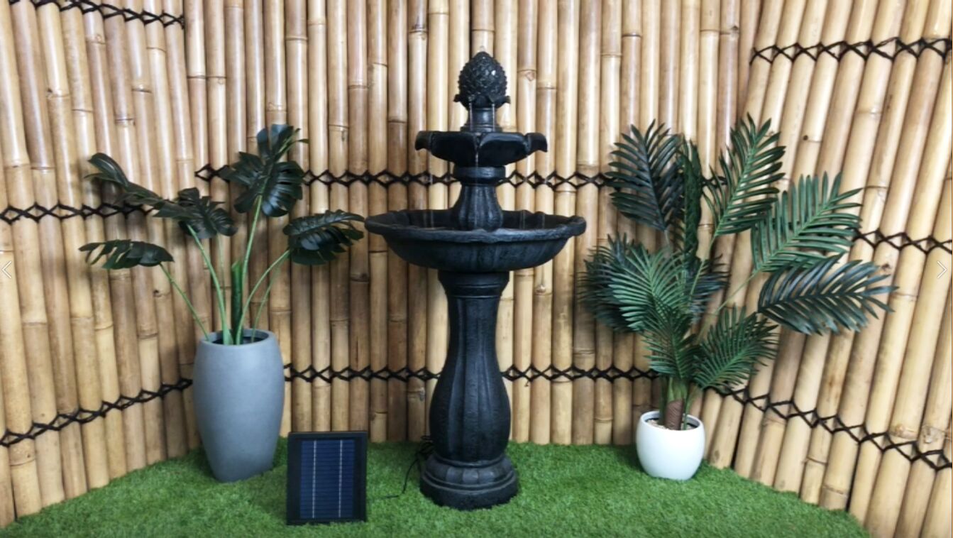 Bird Bath 3 Tier Solar Water Feature Black F921B1 - Image 8