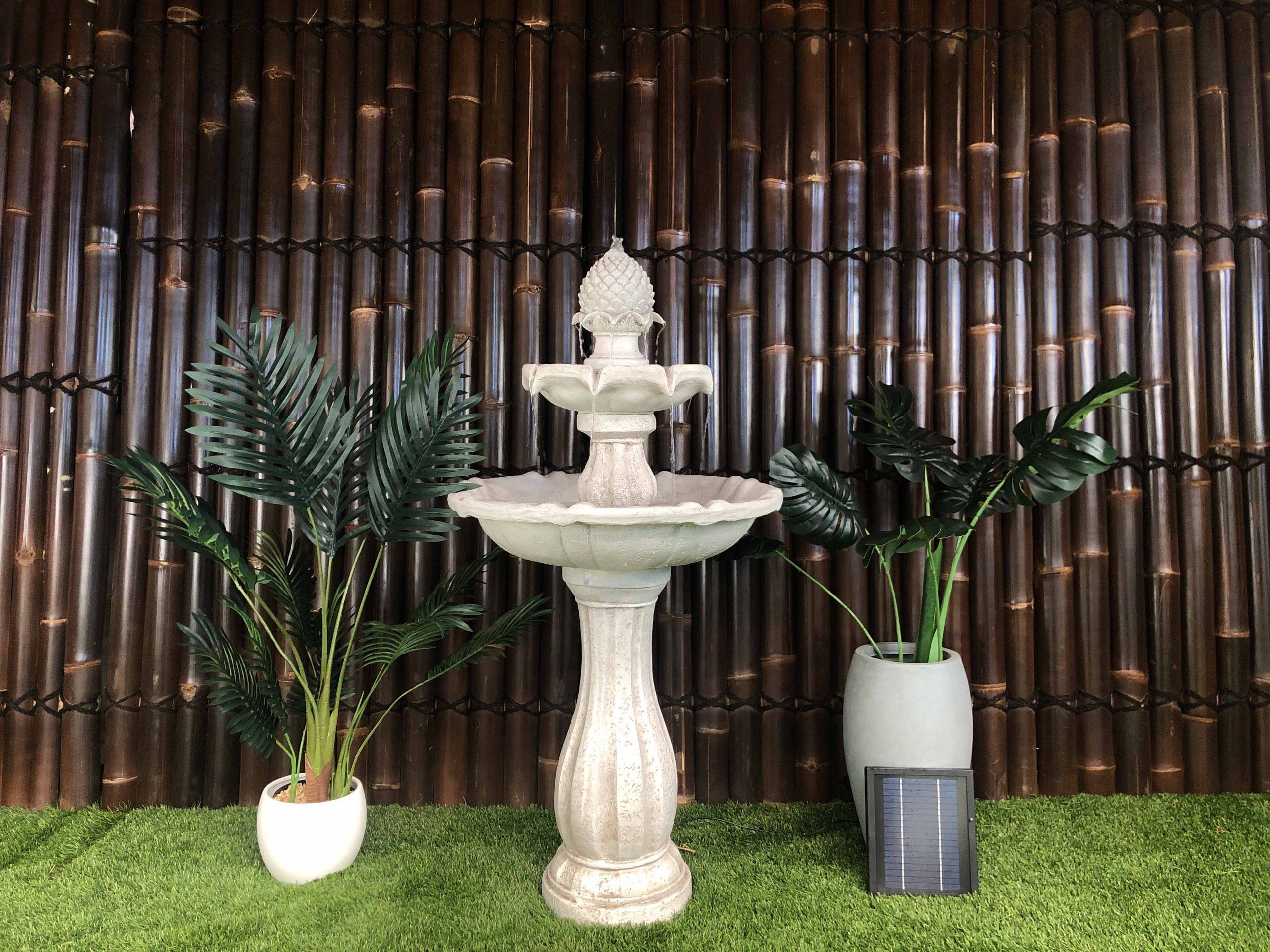 Bird Bath 3 Tier Solar Water Feature Ivory F921B5 - Image 9