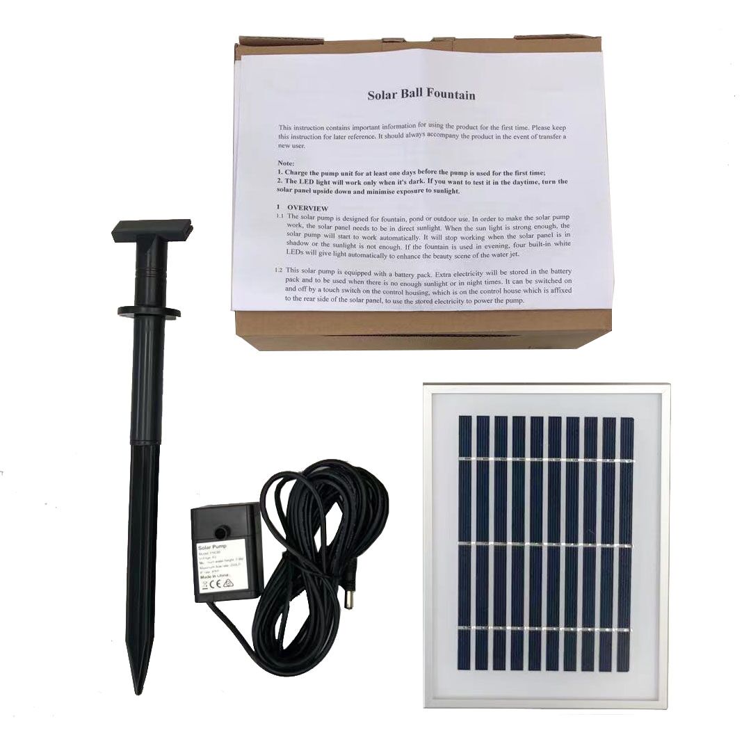 Ball with Column Solar Water Fountain